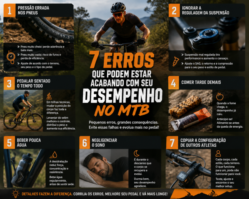 Você pode estar perdendo desempenho sem perceber: 7 erros comuns no MTB